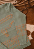 The Longhorn Sweater in Aqua