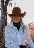 rodeo_western_fashion_ruffle_wrap_handmade_handcrafted_concho_scarfslide_slide_wildrag_wild_rag_neck_scarf_tie_necktie_floral_scarves_turquiose_bucking_bronco_campdraft_barrel_racing_racer_linen_gingham_ranch_rider_paisley_cowgirl_mack_and_co_designs_australia