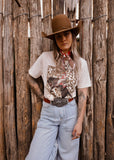 XOXO Art & Co. Saddle Flower Bronc Tee