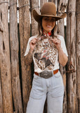 XOXO Art & Co. Saddle Flower Bronc Tee