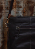 Reagan Cowhide Bag in Chocolate Tooled Leather