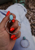 Hinge Hoop Earrings - Kingman Turquoise