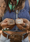 The Rodeo Buckle Statement Earrings
