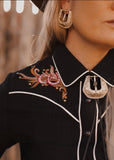 The Vaquera Blouse in Black