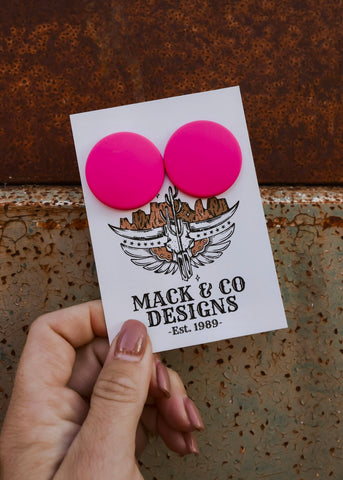 Maya Studs in Bright Pink