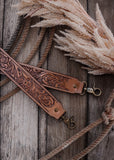 tooled_leather_bag_strap_brown_chocolate_western_floral_cowgirl_mack_and_co_designs_australia
