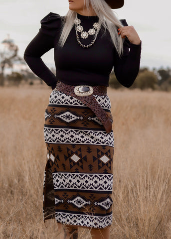 norah_aztec_skirt_stretch_cowgirl_western_mack_and_co_designs_australia