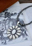 White Natural Stone Statement Necklace