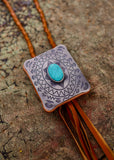 Leather Concho Bolo Necklace