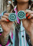 The Statement Cluster Earrings - Kingman Turquoise
