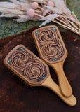 Tooled Leather Hair Brush
