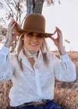 rodeo_western_fashion_ruffle_wrap_handmade_handcrafted_concho_scarfslide_slide_wildrag_wild_rag_neck_scarf_tie_necktie_floral_scarves_turquiose_bucking_bronco_campdraft_barrel_racing_racer_linen_gingham_ranch_rider_paisley_cowgirl_mack_and_co_designs_australia