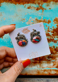 F*ck Around & Find Out Earrings - Orange Dahlia