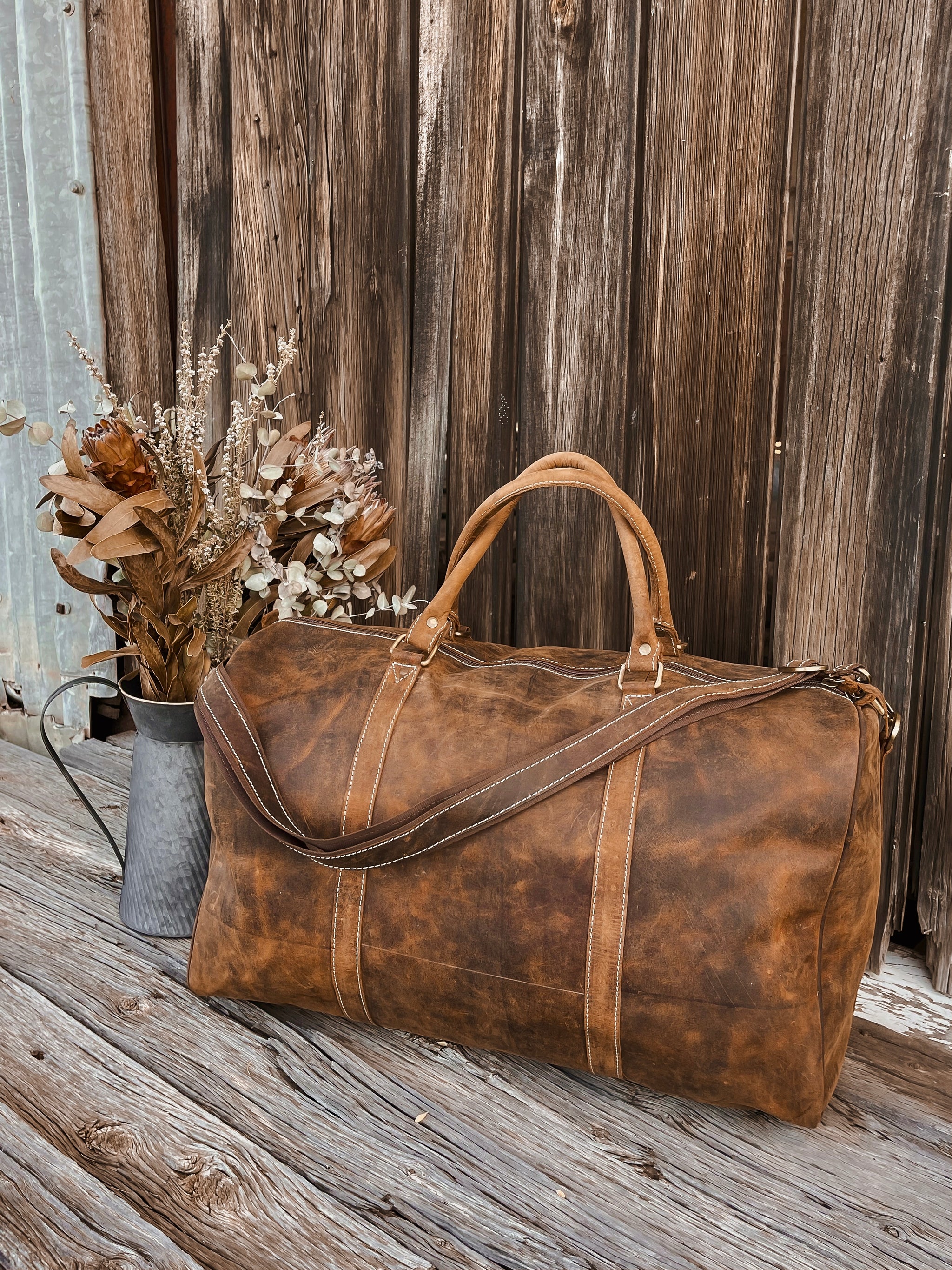 Jameson Duffle Bag - Antique Leather | Mack & Co Designs Australia
