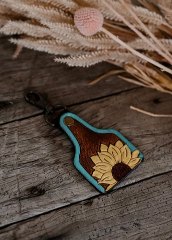 american_darling_tooled_leather_handpainted_keyring_bag_tag_keychain_western_mack_and_co_designs_australia