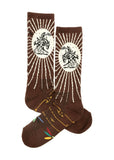 lucky_chuck_fringe_western_performance_socks_vintage_cowboys_cowgirls_rodeos_bucking_brown_hemp_compression_america_usa_mack_and_co_designs_australia
