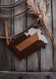 Sage Cowhide Clutch/ Crossbody Bag in Tan Leather (Pick Option)