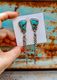 Howdy Fringe Earrings - Kingman Turquoise