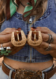 The Western Buckle Earrings in Gold