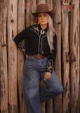 The Vaquera Blouse in Black