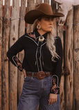The Vaquera Blouse in Black