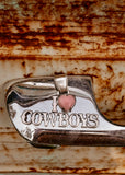 I Heart Cowboys Pendant - Pink Conch