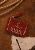 The Boot Stitch Coin Purse in Red
