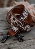 american_darling_tooled_leather_handpainted_buckstitch_handbag_bag_strap_western_rodeo_cowgirl_mack_and_co_designs_australia
