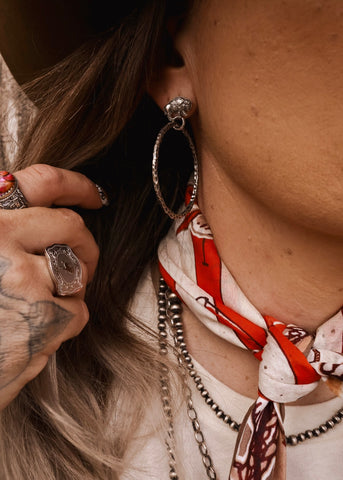 Bison Hoop Earrings - Sterling Silver