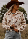 cotton_rye_outfitters_america_longhorn_rust_pearl_snap_button_up_arena_shirt_womens_western_cowgirl_mack_and_co_designs_australia