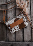 Sage Cowhide Clutch/ Crossbody Bag in Tan Leather (Pick Option)