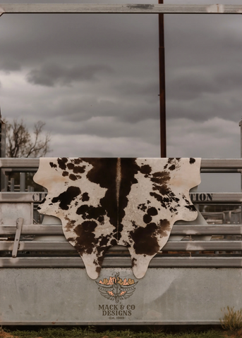 cowhide_floor_rug_western_home_decor_country_speckle_brindle_brown_black_white_mack_and_co_designs_australia