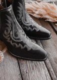 lainey_leather_ankle_boots_booties_dixon_stacked_heel_western_cowgirl_black_cuban_mack_and_co_designs_australia