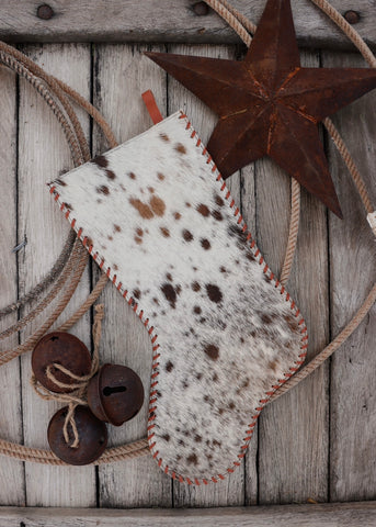 Cowhide Christmas Stocking - Tan Leather