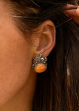 F*ck Around & Find Out Earrings - Orange Spiny