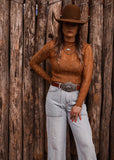 The Western Heritage Lace Top in Tan