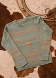 The Longhorn Sweater in Aqua