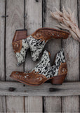 Vaquera Tooled Leather Cowhide Boots