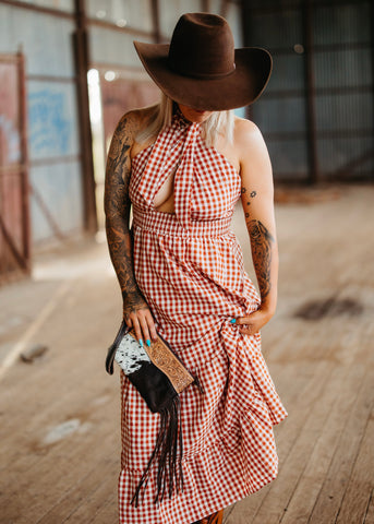 camilla_maxi_dress_cotton_chocolate_brown_gingham_country_mack_and_co_designs_australia