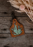 american_darling_tooled_leather_handpainted_keyring_bag_tag_keychain_western_mack_and_co_designs_australia