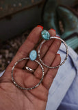 Hinge Hoop Earrings - Kingman Turquoise