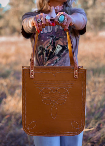 The Boot Stitch Bag in Tan