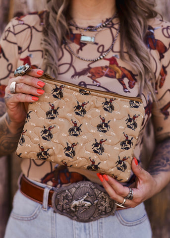The Lazy J Quilted Cosmetic Bag