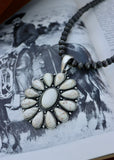 White Natural Stone Statement Necklace