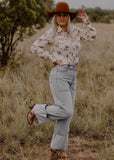cotton_rye_outfitters_america_longhorn_rust_pearl_snap_button_up_arena_shirt_womens_western_cowgirl_mack_and_co_designs_australia