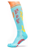 lucky_chuck_western_performance_socks_vintage_cowboys_cowgirls_rodeos_take_the_risk_turquoise_cactus_hemp_compression_america_usa_mack_and_co_designs_australia
