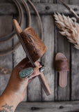 amelia_womens_tooled_leather_sunflower_slides_shoes_mack_and_co_designs_australia