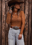 The Western Heritage Lace Top in Tan