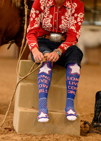 lucky_chuck_long_live_cowgirls_western_performance_socks_vintage_cowboys_cowgirls_rodeos_hemp_compression_america_usa_mack_and_co_designs_australia