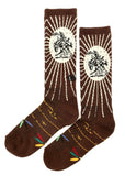 lucky_chuck_fringe_western_performance_socks_vintage_cowboys_cowgirls_rodeos_bucking_brown_hemp_compression_america_usa_mack_and_co_designs_australia